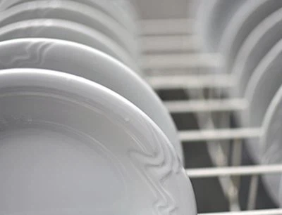 cleaning plate after washing in the commercial dishwasher.jpg